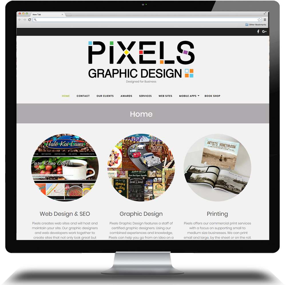 Pixels Graphic Design web site